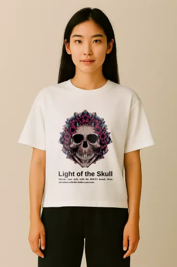 Light of the Skull – Beyaz Oversize Tişört